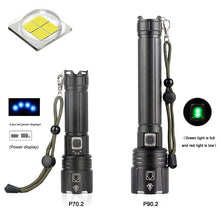 Load image into Gallery viewer, Rechargeable LED Flashlight High Lumen USB Ultra Bright Adjustable Powerful Zoomable Flashlight Water Resistant For Daily Household and Outdoor Camping Hiking Riding Running