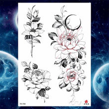 Load image into Gallery viewer, Luxury Big Tattoo Stickers Butterfly Body Arm Leg Tattoos Temporary Black Flower Rose Tattoos For Women's Adults