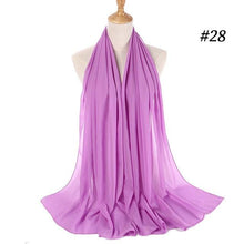 Load image into Gallery viewer, New Long Solid Colorful Soft Chiffon Hijab Elegant Scarf Wrap Lightweight Islamic Head Wear Escharpe Shawls Headband Stole Muslim Hijabs Wrap Headscarf Scarves Colors For Women