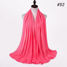 Load image into Gallery viewer, New Long Solid Colorful Soft Chiffon Hijab Elegant Scarf Wrap Lightweight Islamic Head Wear Escharpe Shawls Headband Stole Muslim Hijabs Wrap Headscarf Scarves Colors For Women