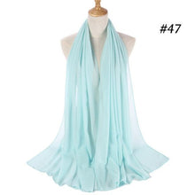Load image into Gallery viewer, New Long Solid Colorful Soft Chiffon Hijab Elegant Scarf Wrap Lightweight Islamic Head Wear Escharpe Shawls Headband Stole Muslim Hijabs Wrap Headscarf Scarves Colors For Women
