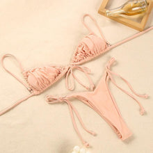 Load image into Gallery viewer, Halter Bikinis Swimsuit String Bikini Swimsuit for Women Triangle Tie Side Adjustable Swimsuit Bathing Suit 2 Piece Set New 2 Piece Swimwear High Cut Bikini Set Print Bandage Beachwear
