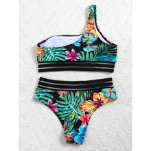 Load image into Gallery viewer, Luxury Women Black Bikini High Waist Swimwear Female 2 Pieces Set Swimsuit Bathing Suit Women Beach Women's High Waisted Bandage Bikini Set Two Piece Push Up Swimsuits