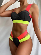 Load image into Gallery viewer, Luxury Women Black Bikini High Waist Swimwear Female 2 Pieces Set Swimsuit Bathing Suit Women Beach Women's High Waisted Bandage Bikini Set Two Piece Push Up Swimsuits