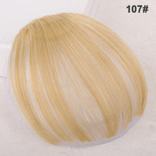 Load image into Gallery viewer, Women Clip In Hair Bangs Hairpiece Synthetic Fake Hair Piece Clip In Hair Extensions Front Natural Flat Neat Fringe Bangs With Temples For Women One Piece Hairpiece