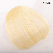 Load image into Gallery viewer, Women Clip In Hair Bangs Hairpiece Synthetic Fake Hair Piece Clip In Hair Extensions Front Natural Flat Neat Fringe Bangs With Temples For Women One Piece Hairpiece
