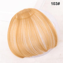 Load image into Gallery viewer, Women Clip In Hair Bangs Hairpiece Synthetic Fake Hair Piece Clip In Hair Extensions Front Natural Flat Neat Fringe Bangs With Temples For Women One Piece Hairpiece