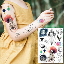 Load image into Gallery viewer, Realistic Black Temporary Small Big Tattoos Space Planets Animals Tatoos Waterproof Face Hands Tattoos For Girls Mens