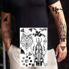 Load image into Gallery viewer, Realistic Black Temporary Small Big Tattoos Space Planets Animals Tatoos Waterproof Face Hands Tattoos For Girls Mens