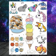 Load image into Gallery viewer, Realistic Black Temporary Small Big Tattoos Space Planets Animals Tatoos Waterproof Face Hands Tattoos For Girls Mens