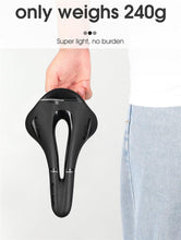 Load image into Gallery viewer, Ultra Light Comfortable Bicycle Saddle Mountain Road Bike Seat Soft Leather Hollow Breathable Cushion Seat Ergonomics Design Breathable Suspension Gel Bike Saddle Cushion For Mountain Bike Road Bike