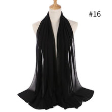 Load image into Gallery viewer, Winter Fashion Long Solid Color Soft Muslim Bubble Chiffon Hijab Scarf Shawls Hijab Elegant Scarf Wrap Lightweight Islamic Head Wear Escharpe Shawls Headband Wraps Lightweight Head Scarves Ladies Hijabs For Women