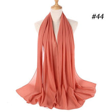 Load image into Gallery viewer, Winter Fashion Long Solid Color Soft Muslim Bubble Chiffon Hijab Scarf Shawls Hijab Elegant Scarf Wrap Lightweight Islamic Head Wear Escharpe Shawls Headband Wraps Lightweight Head Scarves Ladies Hijabs For Women