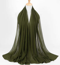 Load image into Gallery viewer, Winter Fashion Long Solid Color Soft Muslim Bubble Chiffon Hijab Scarf Shawls Hijab Elegant Scarf Wrap Lightweight Islamic Head Wear Escharpe Shawls Headband Wraps Lightweight Head Scarves Ladies Hijabs For Women