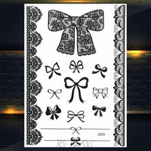 Load image into Gallery viewer, 53 Sheets Black Lace Temporary Tattoos Sticker Butterfly Flower Fake Tatoo Sticker Sexy Black Henna Temporary Tattoos For Women