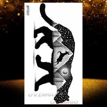 Load image into Gallery viewer, New Black Wolf Forest Sticker Tattoos Temporary Tree Fierce Animal Body Tattoo Luxury Design Custom Tatoos For Mens