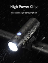Load image into Gallery viewer, Bike Front Light Rainproof USB Rechargeable Bicycle Light Cycling Headlight LED Flashlight Bike USB Rechargeable Bicycle Light Bicycle Front Headlight LED Bike Headlight Lamp 2000mAh