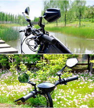 Load image into Gallery viewer, Smart Bicycle Stylish Handlebar Design Reflector Rear View Mirror Mountain Bike Electrical Bike Scooter HD Wide-Range Adjustable Angles Mirror Wide Range Back Reflector Vision Adjustable Left Right Mirrors For Road Electric Bike