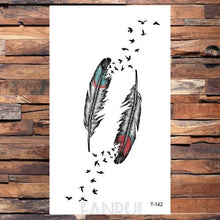 Load image into Gallery viewer, Cute Black Birds Temporary Waterproof Stickers Tattoo Flower Body Elegant Bird Butterfly Style For Womens