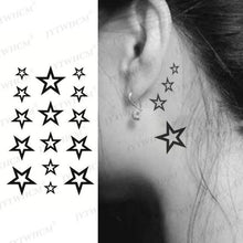 Load image into Gallery viewer, Elegant Small Waterproof Temporary Tattoo Sticker Makeup Flame Finger Black Square Rose Flower High Quality Design For Womens