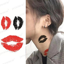 Load image into Gallery viewer, Elegant Small Waterproof Temporary Tattoo Sticker Makeup Flame Finger Black Square Rose Flower High Quality Design For Womens