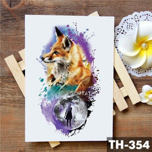 Load image into Gallery viewer, Realistic 3D Wolf Moon Temporary Tattoo Sticker Waterproof Stylish Body New Luxury Animal Tattoo For Men Women