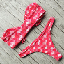 Load image into Gallery viewer, Solid Bikini Set Swimsuit Women Bikini Swimwear Female Halter Top Bathing Suit Swimming Wear Bikini High Cut Swimsuit High Waist Plus Size Summer Swimwear