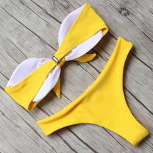 Load image into Gallery viewer, Solid Bikini Set Swimsuit Women Bikini Swimwear Female Halter Top Bathing Suit Swimming Wear Bikini High Cut Swimsuit High Waist Plus Size Summer Swimwear