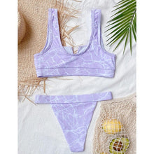 Load image into Gallery viewer, Modern Blue High Waist Bikini Push Up Swimwear Women Dragon Printed Bikini Set Retro Swimsuit Women's High Waist Bikini Swimsuits Twist Push Up Two Piece Bathing Suits Tummy Control Swimwear