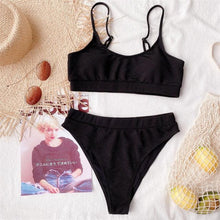 Load image into Gallery viewer, Female High Waist Swimsuit Bikini Sports Swimsuits For Women Two Piece Crop Top Bikini Set High Waist High Cut Bathing Suits Women Swimwear Two-piece Bikini Set Bathing Suit Swimwear