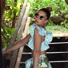 Load image into Gallery viewer, Two-Pieces Women Push-Up Padded Bra Ruffles Bandage Bikini Set Swimsuit Women's Bathing Suits Ruffles Flounce Bikini Sets Low Rise Two Piece Swimsuit Swimwear Bathing Suit Beachwear