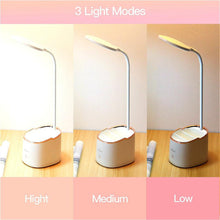 Load image into Gallery viewer, Rechargeable Table Lamp Storage Pen Holder Lamps Table 18 PCS LED Touch Table Lamp USB Hose Phone Stand Student Desk Lamp Decorative Table Lamp Cute Study Lamps for Bedroom Décor