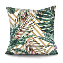 Load image into Gallery viewer, Tropical Plants Palm Leaf Pillow Cover Green Leaves Cushion Covers Flower Decorative Pillow Sofa Decorative Throw Pillow Covers Tropical Green Leaves Floor Pillow Cover for Couch Cushion Cover Plant Monstera Leaf 45x45cm