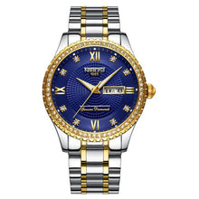 Load image into Gallery viewer, Business Black Couple Watches Top Luxury Mens Watches Auto Date Quartz Wristwatch Gold Watch Men Diamond Stainless Steel Waterproof Luminous Business Casual Luxury Watch For Men