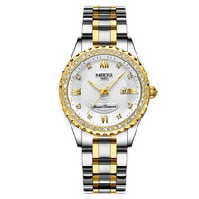 Load image into Gallery viewer, Business Black Couple Watches Top Luxury Mens Watches Auto Date Quartz Wristwatch Gold Watch Men Diamond Stainless Steel Waterproof Luminous Business Casual Luxury Watch For Men