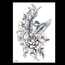 Load image into Gallery viewer, 49 Sheets Waterproof Temporary Black Sketches Flowers Tattoo Stickers Flower Rose Tattoos For Women Adults