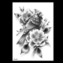 Load image into Gallery viewer, 49 Sheets Waterproof Temporary Black Sketches Flowers Tattoo Stickers Flower Rose Tattoos For Women Adults