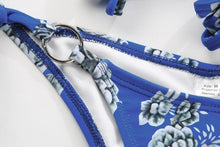 Load image into Gallery viewer, Bikini Triangle Adjust Swimwear Women's Crisscross Halter Bikini Lace Up Back Bandage Two Piece Strappy Bathing Suits G String Thong Swimwear Women Bathing Suit Hollow Out Quality Pleated Swimsuit Female Double-Sided Bikini Set