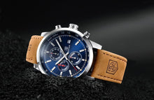 Load image into Gallery viewer, Stylish Wrist Watch For Men Genuine Leather Strap Watch Perfect Quartz Movement And Scratch Resistant Analog Chronograph Business Watches