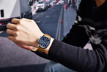 Load image into Gallery viewer, Stylish Wrist Watch For Men Genuine Leather Strap Watch Perfect Quartz Movement And Scratch Resistant Analog Chronograph Business Watches