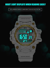 Load image into Gallery viewer, Digital Watches For Women School Girl Student Transparent Color Water Resistent Silicone Strap Stopwatch Alarm Countdown Dual Time Ultra Super Wide-Angle Display Digital Wrist Watches For Men Women