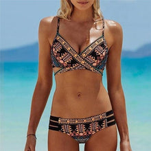 Load image into Gallery viewer, Bikini Pad Push Up Swimwear Women Swimsuit Bath Suit Bikini Set Beachwear Two Piece Costume Summer Bikini Women's Push Up Bathing Suits Swimsuits Halter Bandage Two Piece Bikini