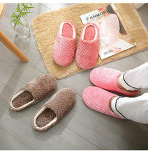 Load image into Gallery viewer, Women Indoor Slippers Warm Plush Home Slipper Autumn Winter Woman House Flat Floor Soft Slipper Silent Slides Plush Fleece Insole Fluffy Slippers For Indoor Home Bedroom