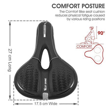 Load image into Gallery viewer, Bike Saddle Mountain Road Bike Seat PU Leather Gel Filled Cycling Cushion Comfortable Shockproof Bicycle Saddle Seat Cushion For Men Comfort Bike Saddle Anti-Slip Bicycle Saddle Waterproof Bicycle Seat For Mountain Bike Seat
