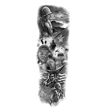 Load image into Gallery viewer, Big Realistic Tiger Tattoo Waterproof Temporary Dragon Flower Sticker Full Arm Large Size Sleeve Big Luxury Design For Mens