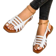 Load image into Gallery viewer, Soft Leather Woven Slippers Women Summer Flat Heels Beach Casual Slides Shoes Woman Outdoor Sandals Open Toe Slippers Summer Sandals For Women Flat Shoes Office Elegant Design Sandals