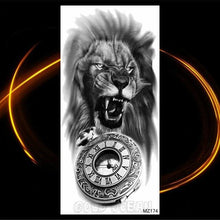 Load image into Gallery viewer, Luxury Tiger Temporary Tattoos Fox Wolf Fake Tattoo Sticker Realistic Black Animal Temporary Tattoo Stickers For Mens