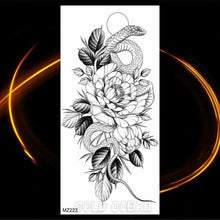 Load image into Gallery viewer, Luxury Tiger Temporary Tattoos Fox Wolf Fake Tattoo Sticker Realistic Black Animal Temporary Tattoo Stickers For Mens
