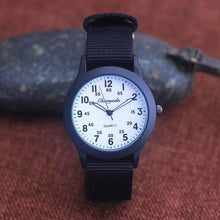 Load image into Gallery viewer, Students Learning Time Quartz Watches Girls Water Resistant Gifts Clock Kids Canvas Fashion Wristwatches Dark Watches For Men Waterproof Field Outdoor Sport Mens Wristwatch With Nylon Band