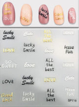 Load image into Gallery viewer, Plant Laser Abstract Lady Face Nail Decals Sliders Paper Art Decor Gel Polish Sticker Manicure Foils 3D Rhinestone Sticker Fun Nail Art Stickers Decal 3D Self-Adhesive Abstract Face Curve Graffiti Nail Design for Acrylic Nail Supplies